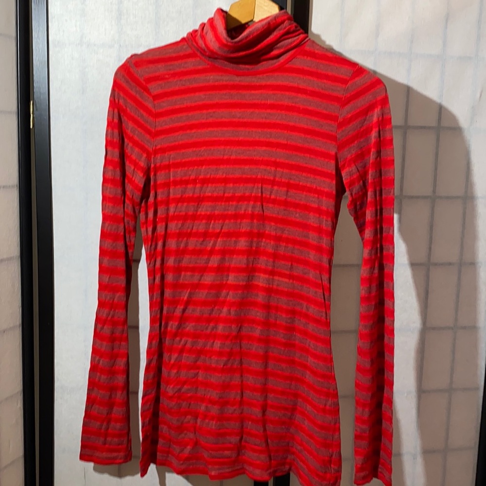 LUX Striped Loose Turtleneck Top Size M